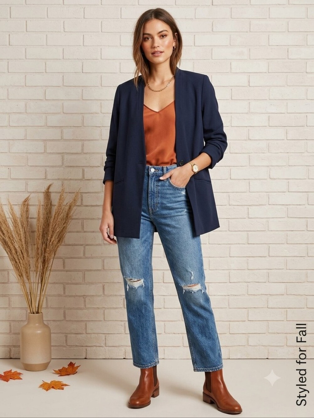 Madewell Collarless Drapey Longline Blazer Navy Blue Single Button Size 4